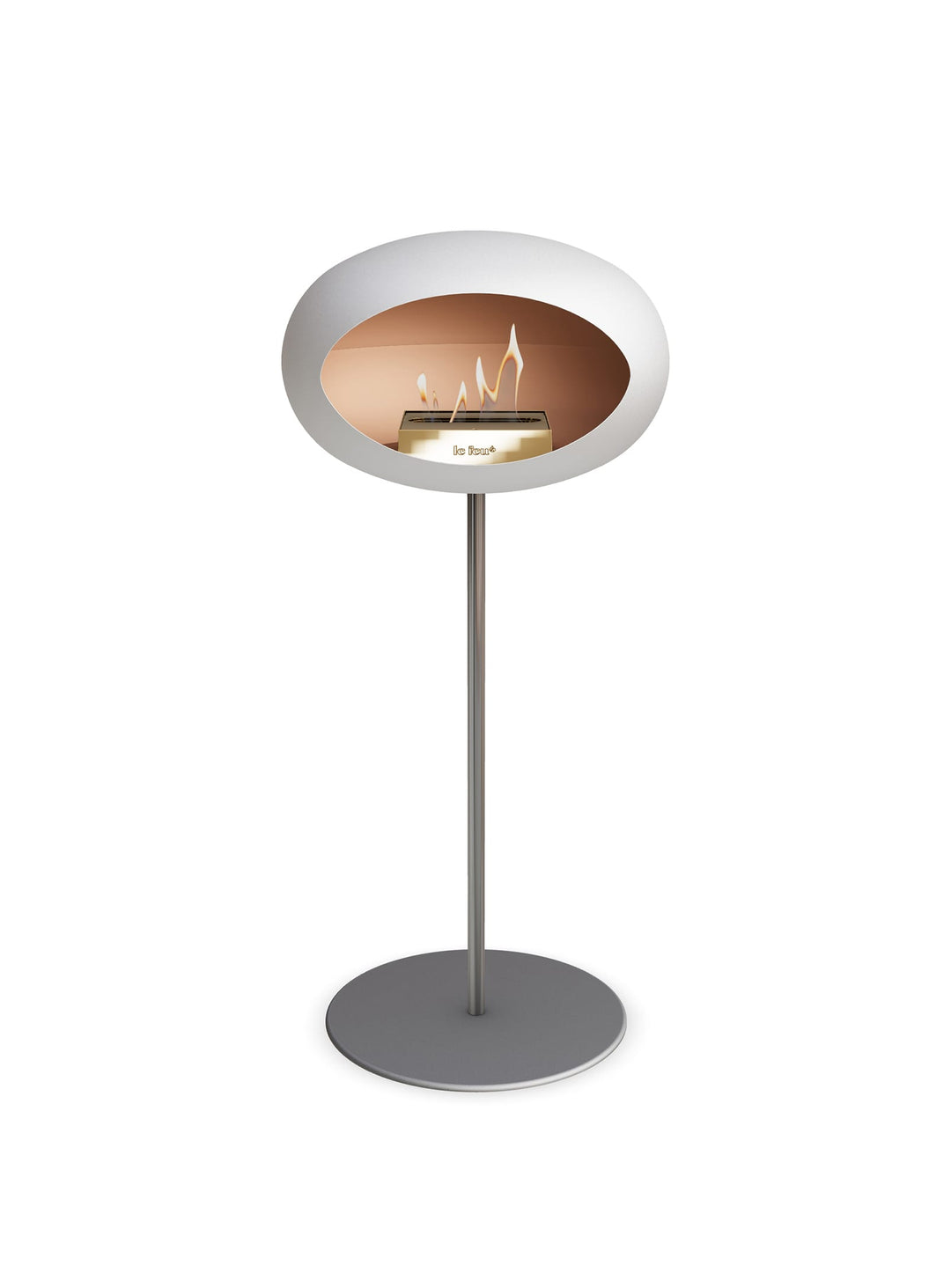 Cheminée autoportante High Dome blanc de Le Feu : simplicité et confort.