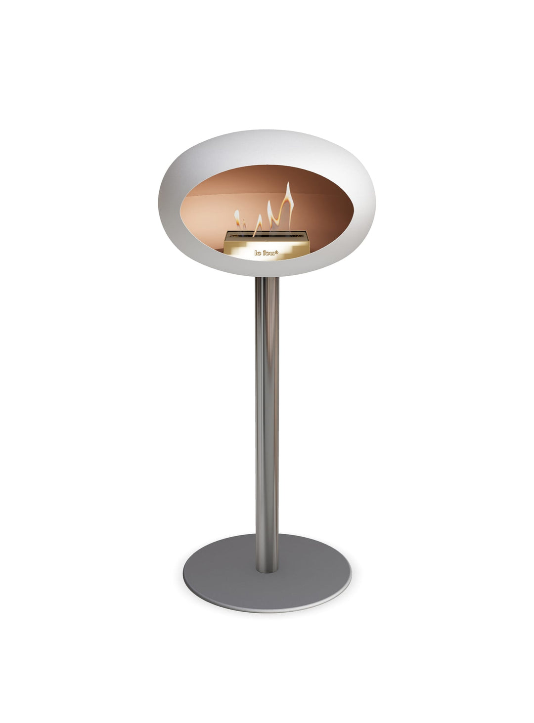 High Dome blanc de Le Feu : cheminée autoportante chic pour maison design.