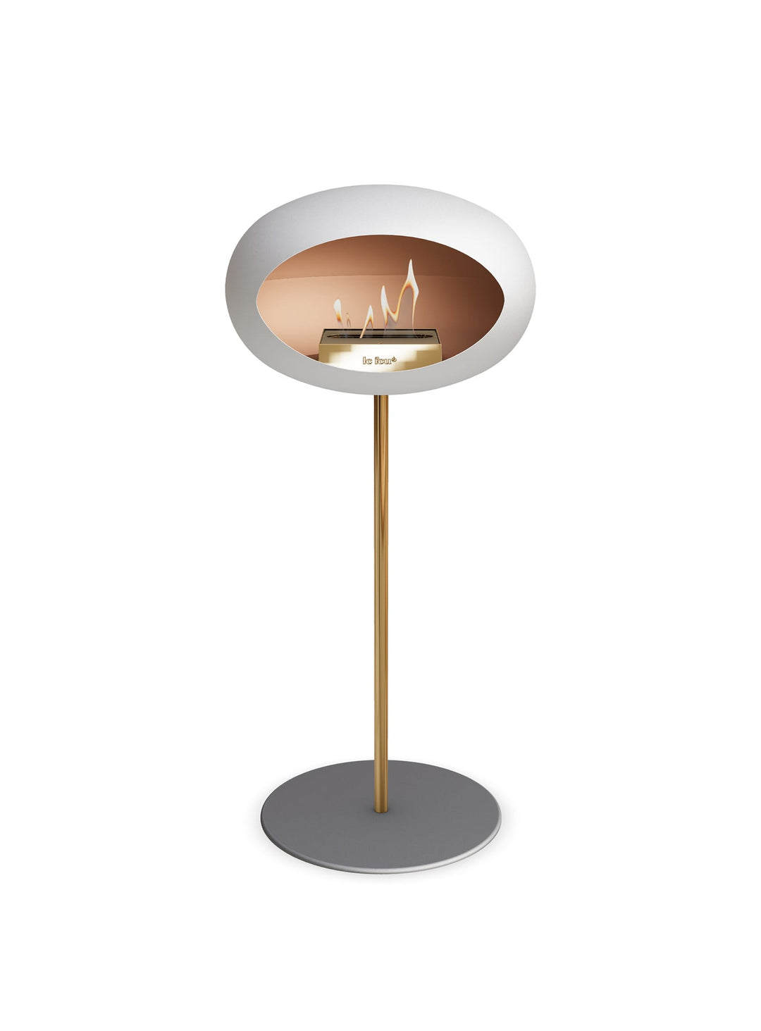 High Dome blanc de Le Feu : cheminée autoportante parfaite pour moments intimes.