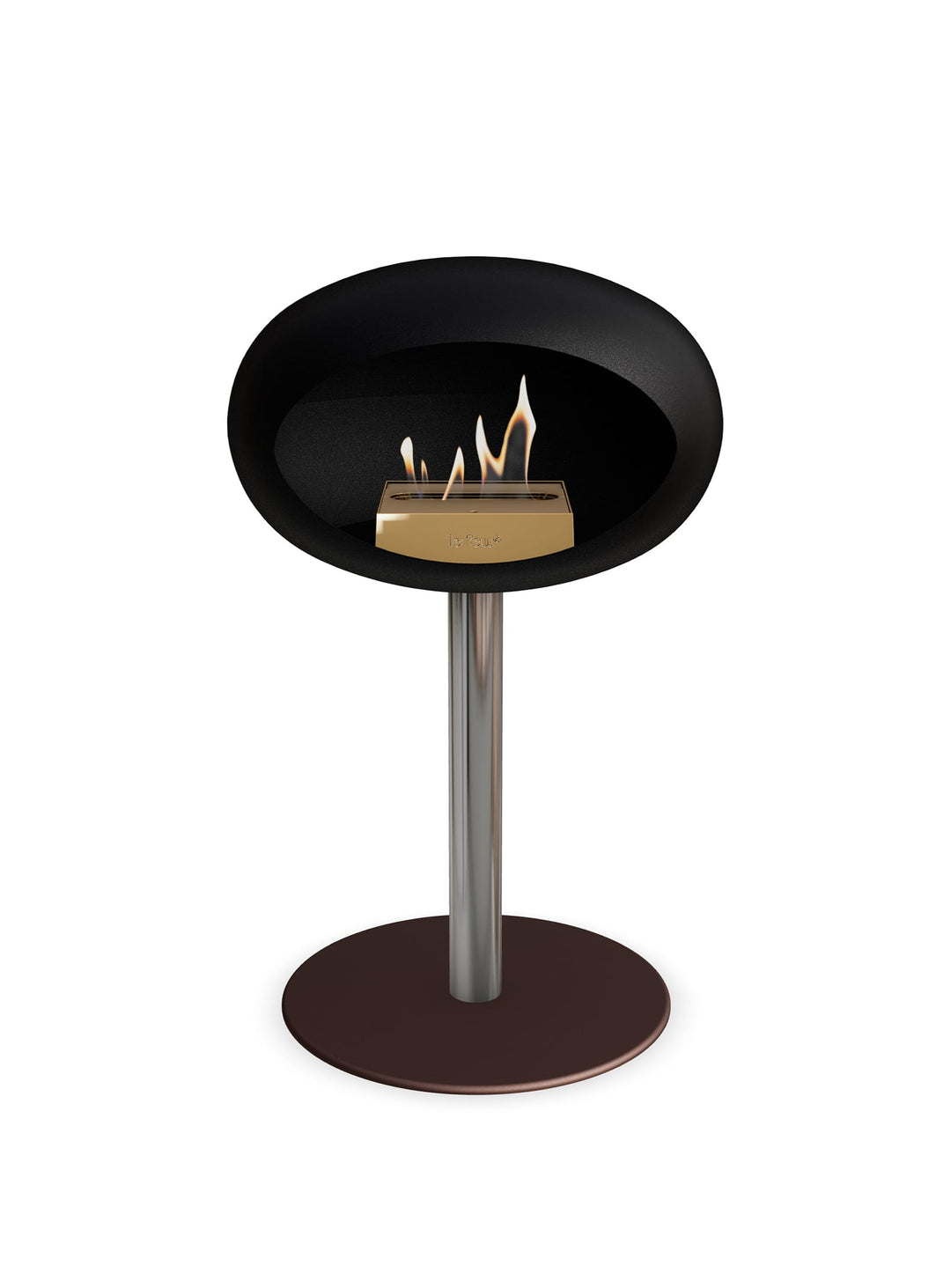 Cheminée autoportante Low Dome en Noir de Le Feu : feu vrai sans contraintes.