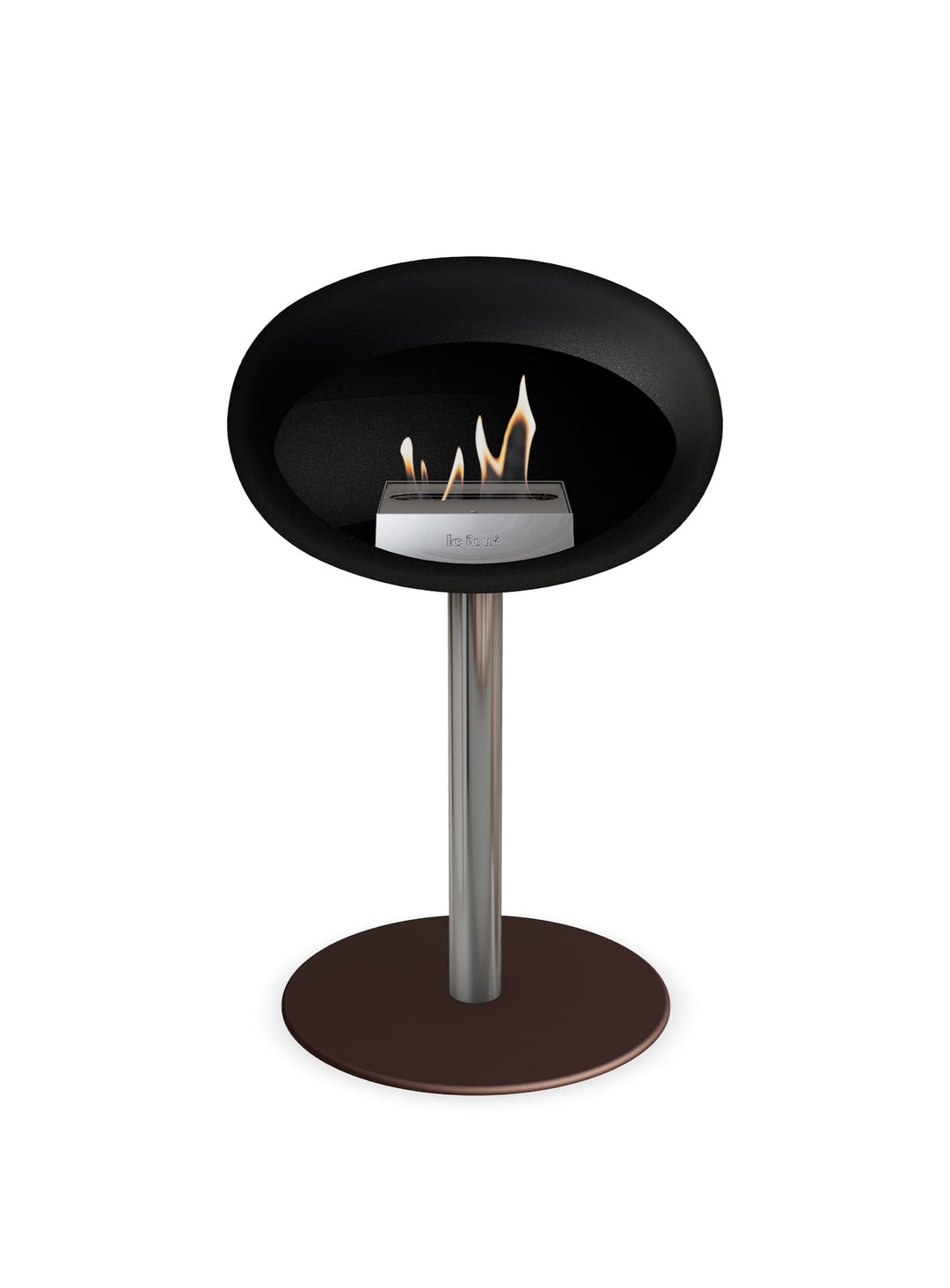 Le Feu Low Dome en Noir : cheminée autoportante bioéthanol élégante.