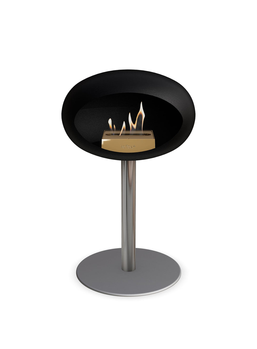 Le Feu Low Dome en Noir : cheminée autoportante parfaite maison moderne.