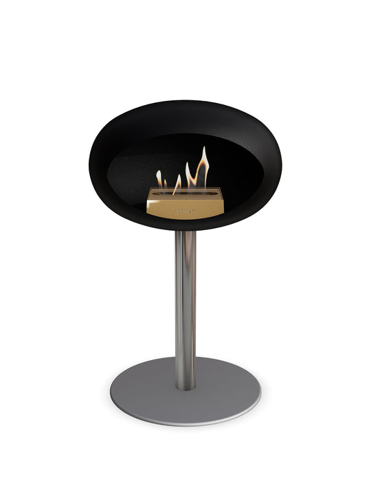 Le Feu Low Dome en Noir : cheminée autoportante parfaite maison moderne.