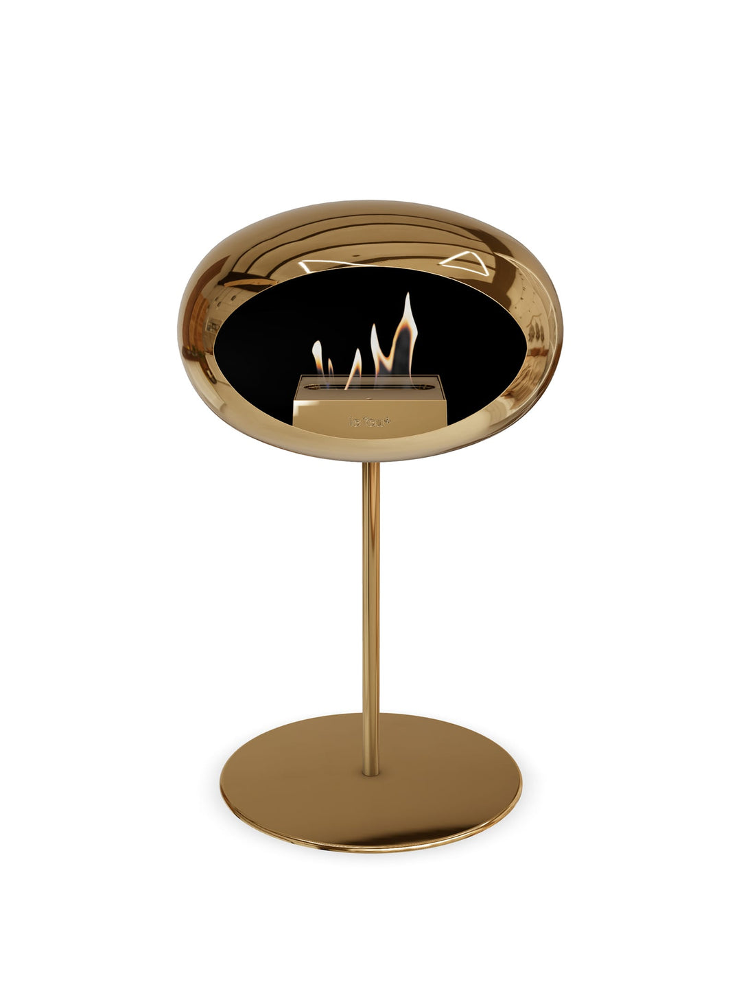 Cheminée autoportante Low Dome en or rose de Le Feu : flamme raffinée.