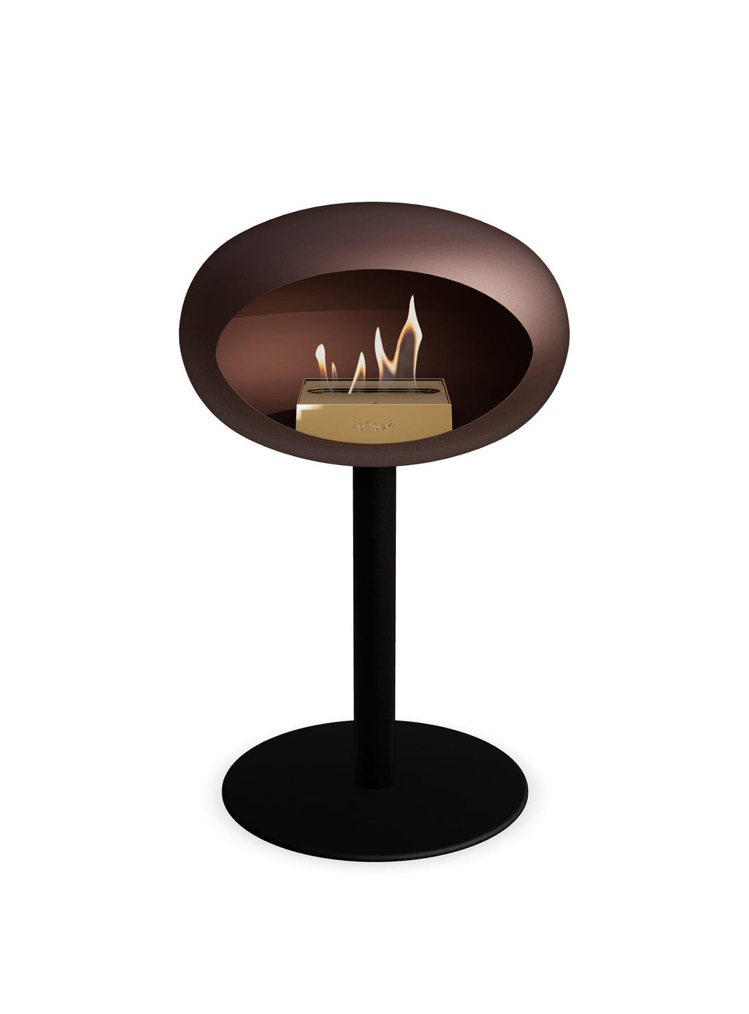 Cheminée autoportante Low Dome en Mocca de Le Feu : design brun élégant.