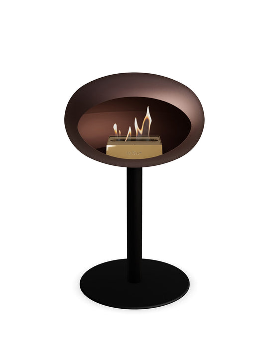 Cheminée autoportante Low Dome en Mocca de Le Feu : design brun élégant.