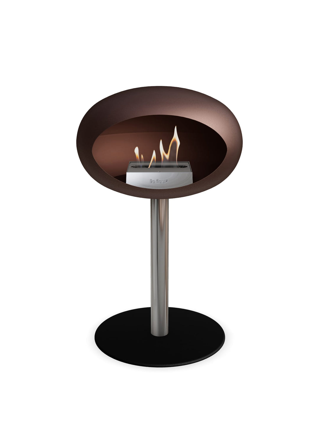 Cheminée autoportante Low Dome en Mocca de Le Feu : sans conduit ni suie.
