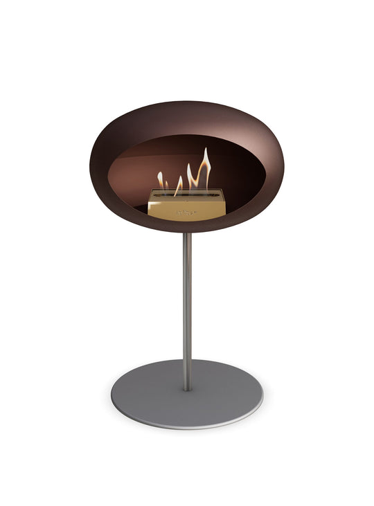 Low Dome en Mocca de Le Feu : cheminée autoportante chaleur propre.