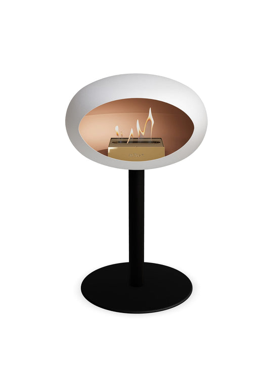 Cheminée autoportante Low Dome en blanc de Le Feu : style scandinave.