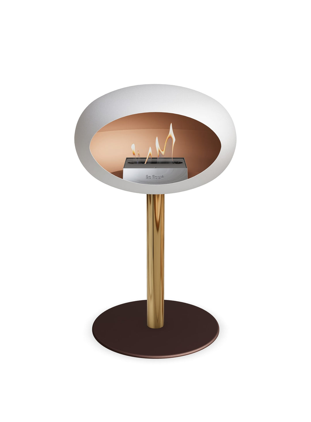 Cheminée autoportante Low Dome en blanc de Le Feu : style contemporain.