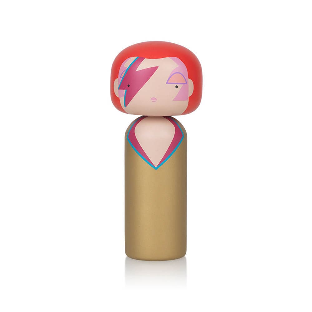 Lucie Kaas Aladdin Sane, figurine en bois représentant l'artiste David Bowie, en bois