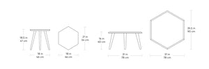 Metric, tables d'appoint en bois clair ou foncé par Gus* Modern, dimensions