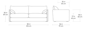 Neru, canapé-lit par Gus* Modern, dimensions