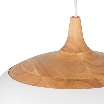 Nuevo Liam, lampe suspendue de style scandinave, en bois et acier, blanc