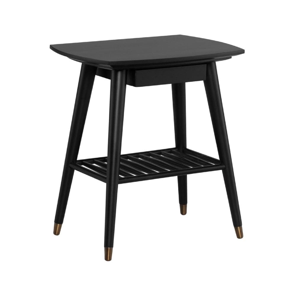 Nuevo Ari, table d'appoint avec tiroir et plateau, en bois, noir