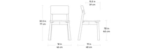 Ridley, chaises en bois par Gus* Modern, dimensions