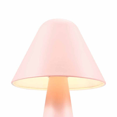 Lampe de table Jovial : élégance rétro, abat-jour champignon pivotant. Éclairage lecture, lueur chaleureuse. Finition blanche mate, socle stable feutre noir.