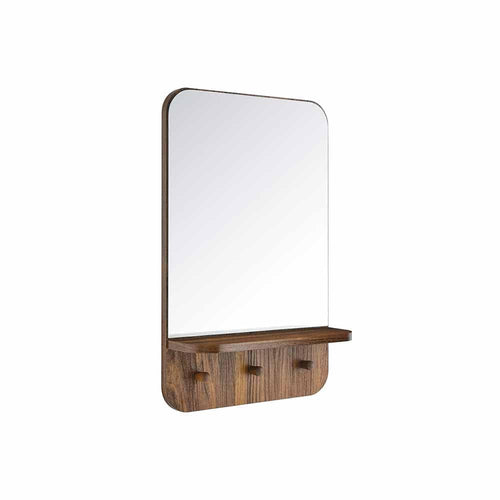 Le miroir Lumina, bien plus qu'un simple miroir. Coins arrondis, étagère et patères en font une solution chic pour l'organisation de l'entrée. Sa conception réfléchie allie modernité et praticité.