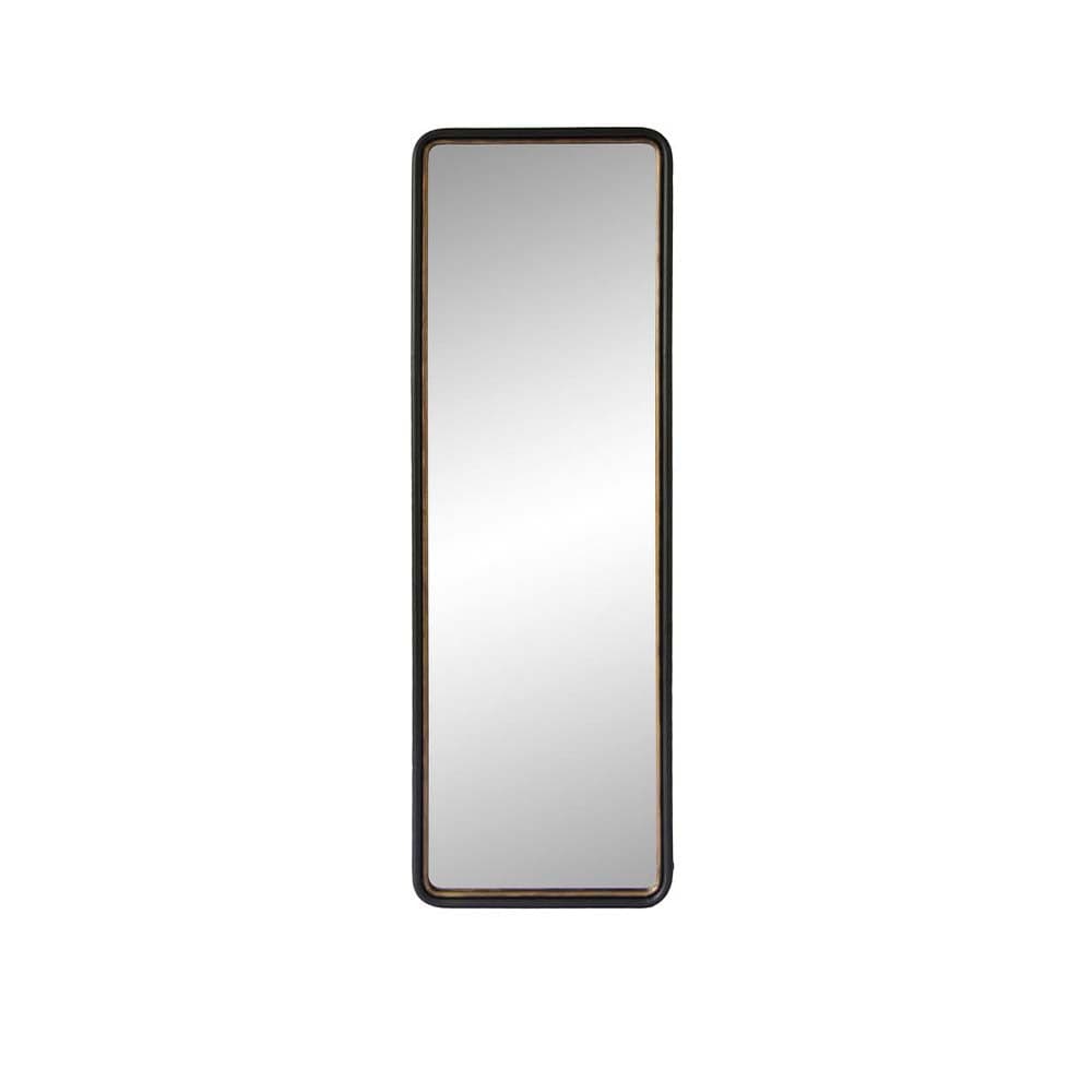 Moe's Home Collection Sax Tall, miroir avec un cadre en métal et coins arrondis, en verre et métal, noir
