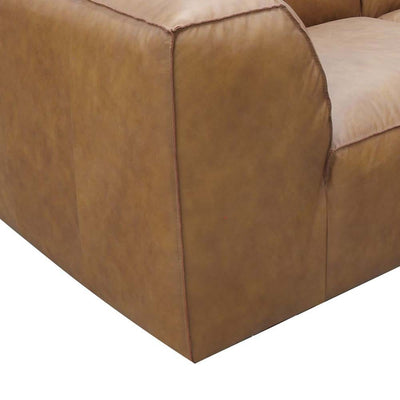 Découvrez le sofa sectionnel Form Signature de Moe's : style contemporain et polyvalence exceptionnelle. Revêtement en cuir de grain supérieur, coutures inversées et confort moelleux.