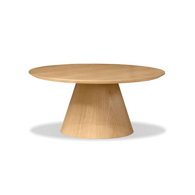 Mobital Tower, grande table à café ronde, en bois et placage, chêne