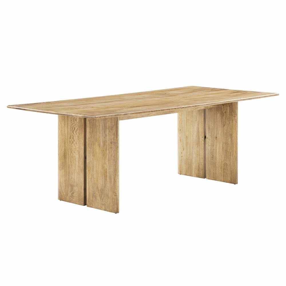 Amistad, table à dîner pour 8 personnes, pour votre salle à manger, en bois de manguier, 86", chêne