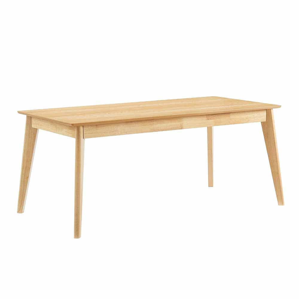 Oracle : la table contemporaine idéale. Design épuré Mid-century Modern, robustesse du placage de bois et MDF. Pieds en bois effilés pour une stabilité sophistiquée. Parfaite pour divers espaces.