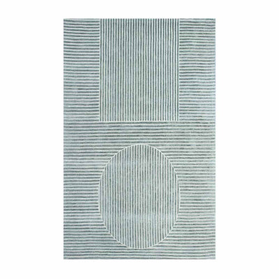 Sélection Nüspace Linear, tapis composé de lignes et de formes géométriques, en viscose et laine, gris
