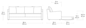 Flipside, canapé-lit par Gus* Modern, dimensions