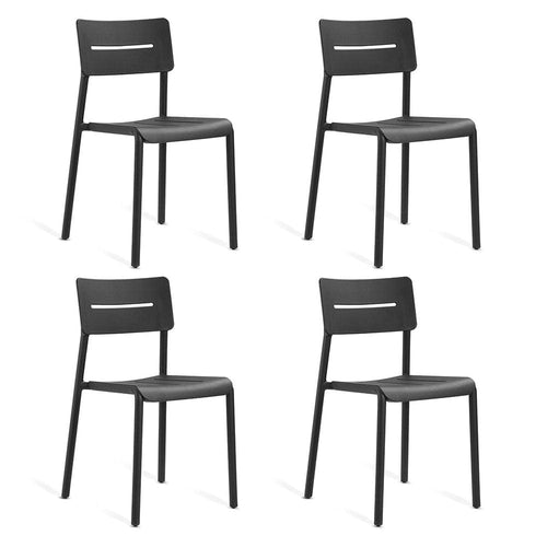 TOOU OUTO, set de 4 chaise à dîner pour usage intérieur et extérieur, en polypropylène, noir