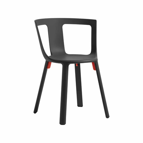 TOOU FLA, chaise d'extérieur résistante et empilable, en polypropylène, noir