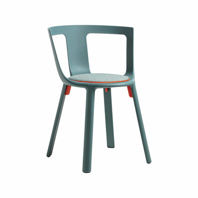 TOOU FLA + coussin, chaise d'extérieur résistante et empilable, en polypropylène, bleu océan