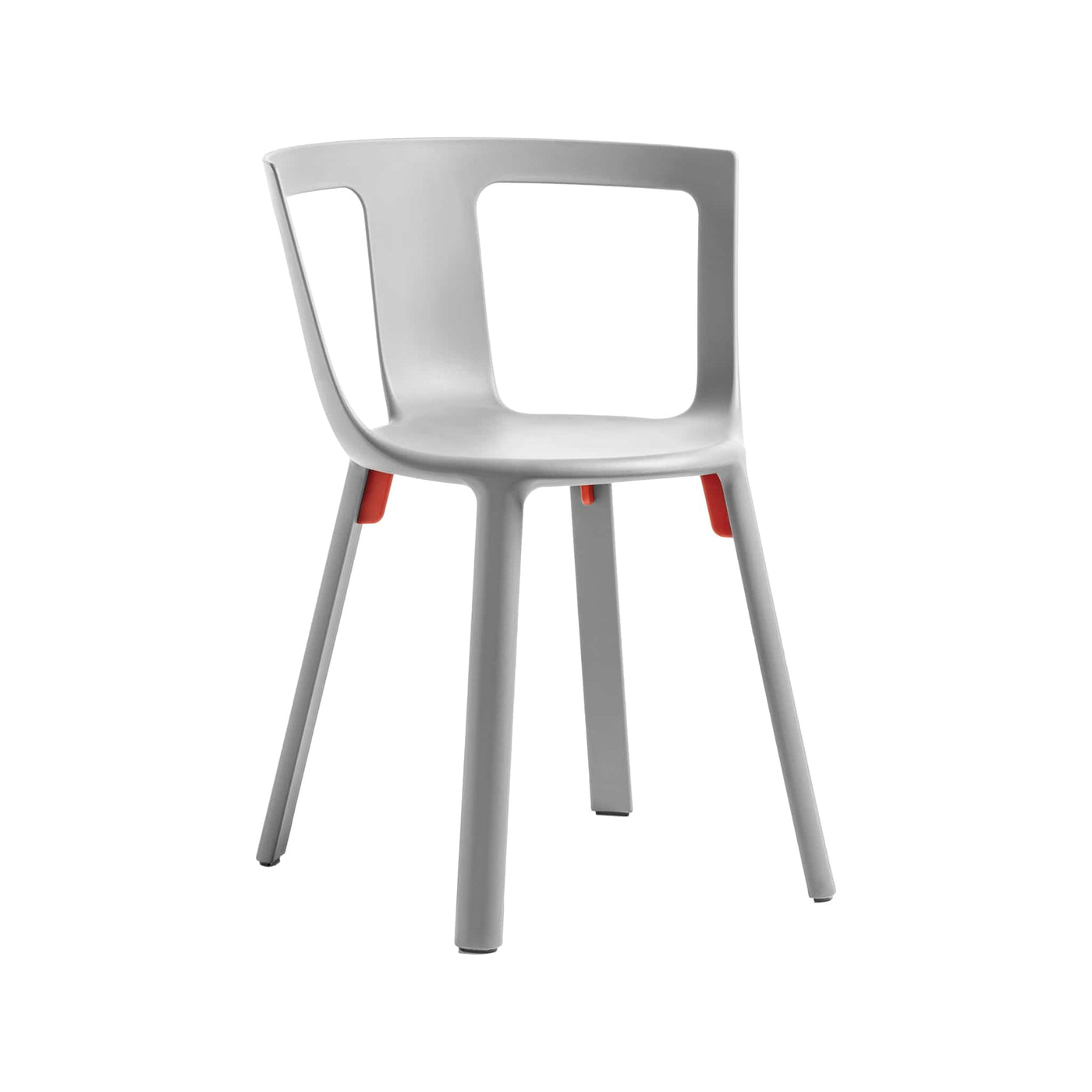 TOOU FLA, chaise d'extérieur résistante et empilable, en polypropylène, gris clair