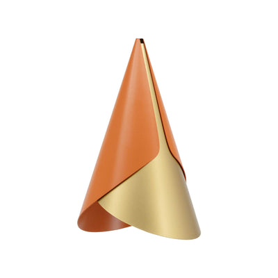 Umage Cornet, abat-jour en forme de cône, en aluminium, orange / laiton