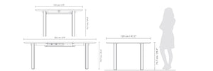 Umage Comfort Circle, table en bois ronde avec une version extensible, dimensions