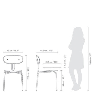 Umage Curious, chaise à dîner avec le coussin personnalisable et un choix de couleurs pour les pieds, dimensions