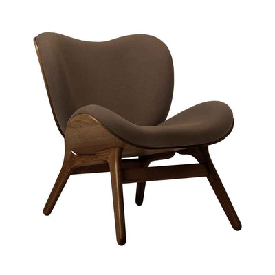 Umage A Conversation Piece Low, fauteuil confortable avec dossier bas, en bois et tissu, chêne foncé, mocca