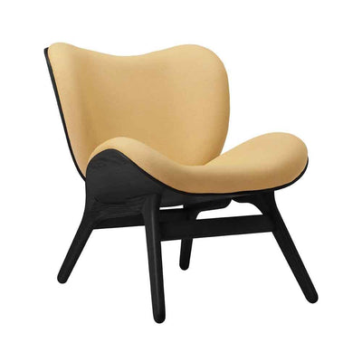 Umage A Conversation Piece Low, fauteuil confortable avec dossier bas, en bois et tissu, chêne noir, brillance estivale