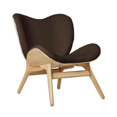 Umage A Conversation Piece Low, fauteuil confortable avec dossier bas, en bois et tissu, chêne, brun teddy