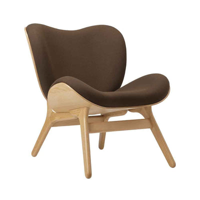 Umage A Conversation Piece Low, fauteuil confortable avec dossier bas, en bois et tissu, chêne, mocca