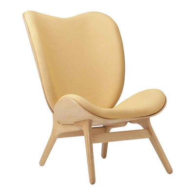 Umage A Conversation Piece Tall, fauteuil confortable avec dossier haut, en bois et tissu, chêne, brillance estivale