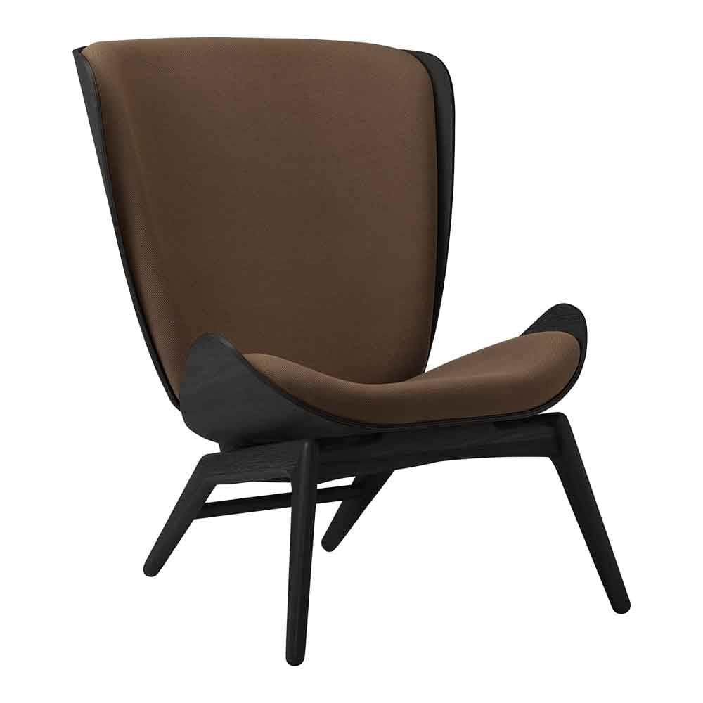 Umage The reader, fauteuil avec dossier haut, en bois et polyester, mocca, chêne noir