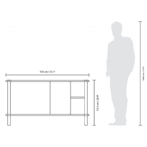 Umage Italic, buffet en bois avec personnalisation des portes en bois ou en verre, dimensions