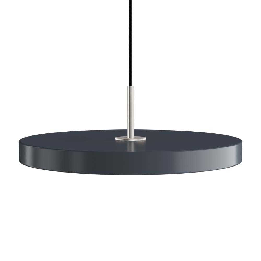 Umage Asteria, lampe suspendue LED ronde, en acier et acrylique, acier, gris anthracite