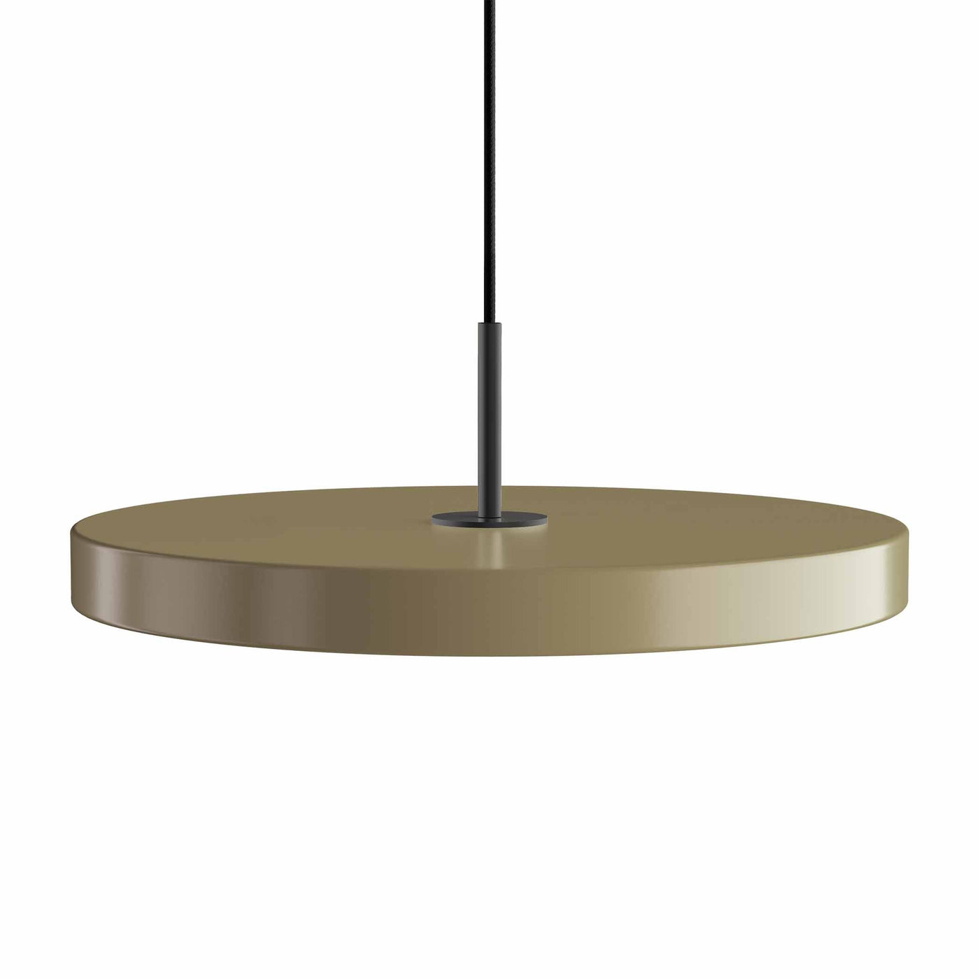Umage Asteria, lampe suspendue LED ronde, en acier et acrylique, taupe, noir