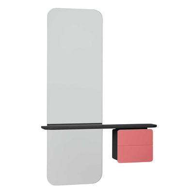 Umage One More Look, miroir avec rangement, en bois et verre, rose, chêne noir