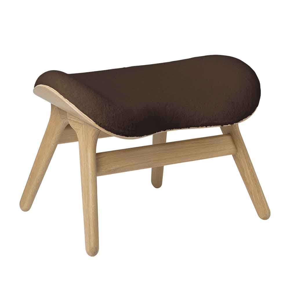 Umage A Conversation Piece, ottoman pour accompagner le fauteuil, en bois et polyester, brun teddy, chêne