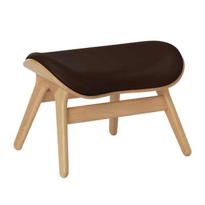 Umage A Conversation Piece, ottoman pour accompagner le fauteuil, en bois et polyester, cuir brun, chêne