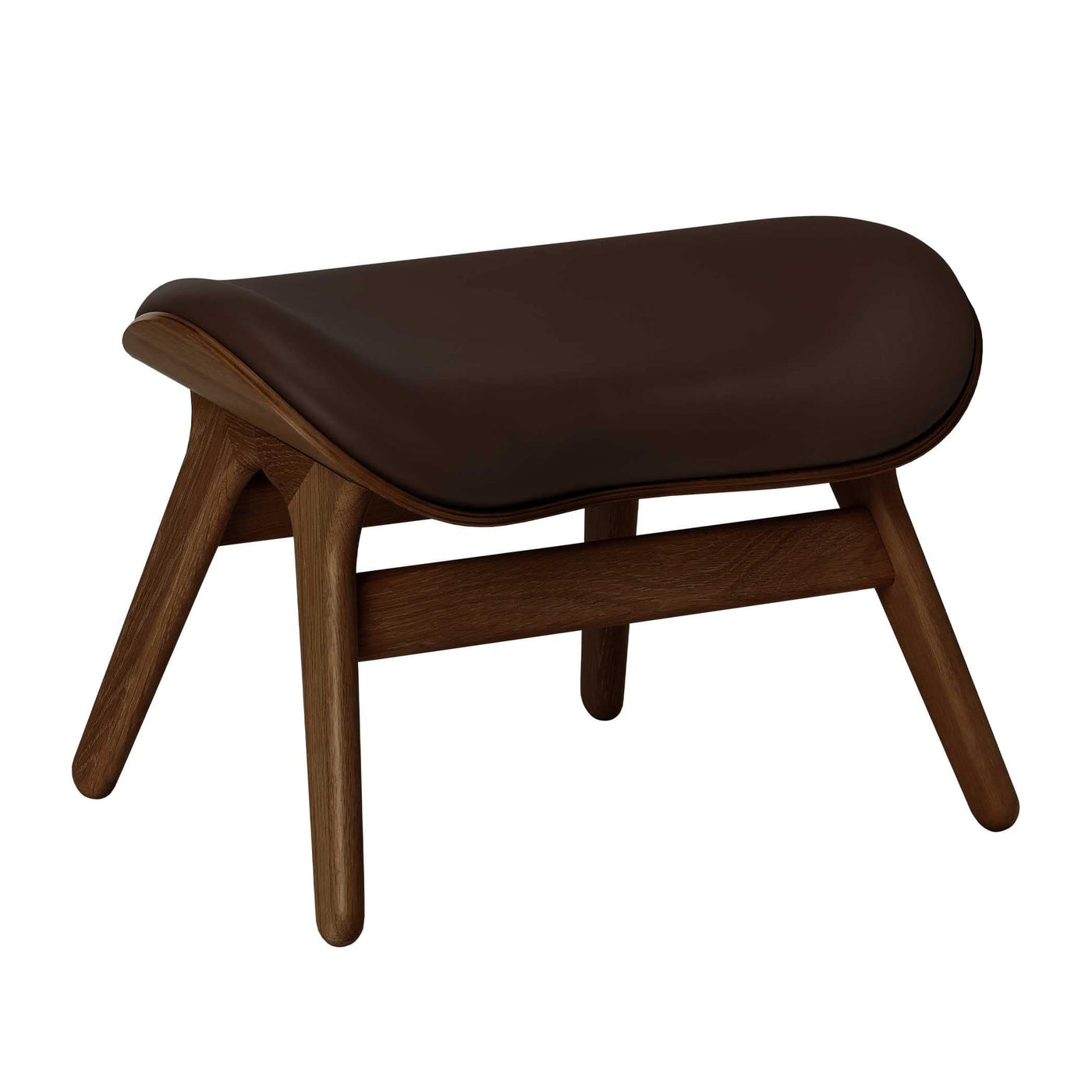Umage A Conversation Piece, ottoman pour accompagner le fauteuil, en bois et polyester, cuir brun, chêne foncé