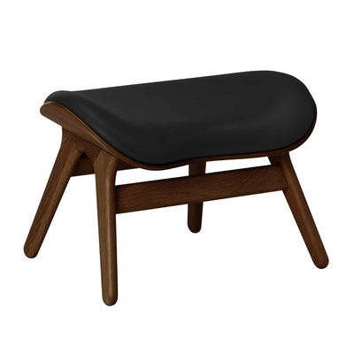 Umage A Conversation Piece, ottoman pour accompagner le fauteuil, en bois et polyester, cuir noir, chêne foncé